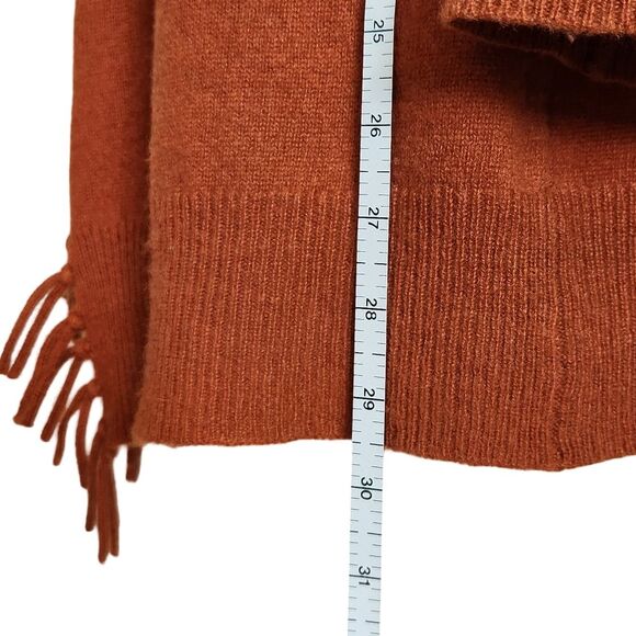 Fenn Wright Manson Cashmere Fringe Cardigan Orange Open Front Women's Medium - Picture 10 of 10
